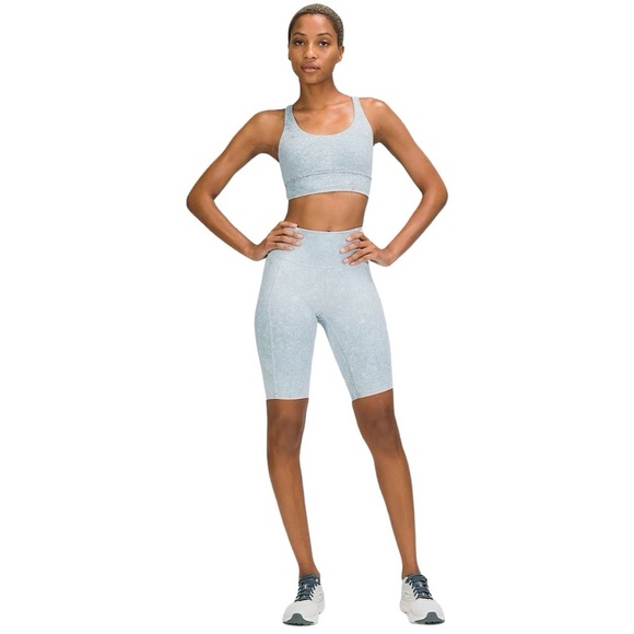 LULULEMON Fast and Free HR Shorts 10" in City Grit White Blue Fog - Picture 1 of 10